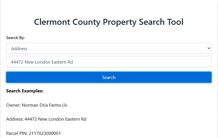 Clermont County Property Search (By Owner Name, Address, Parcel Number)